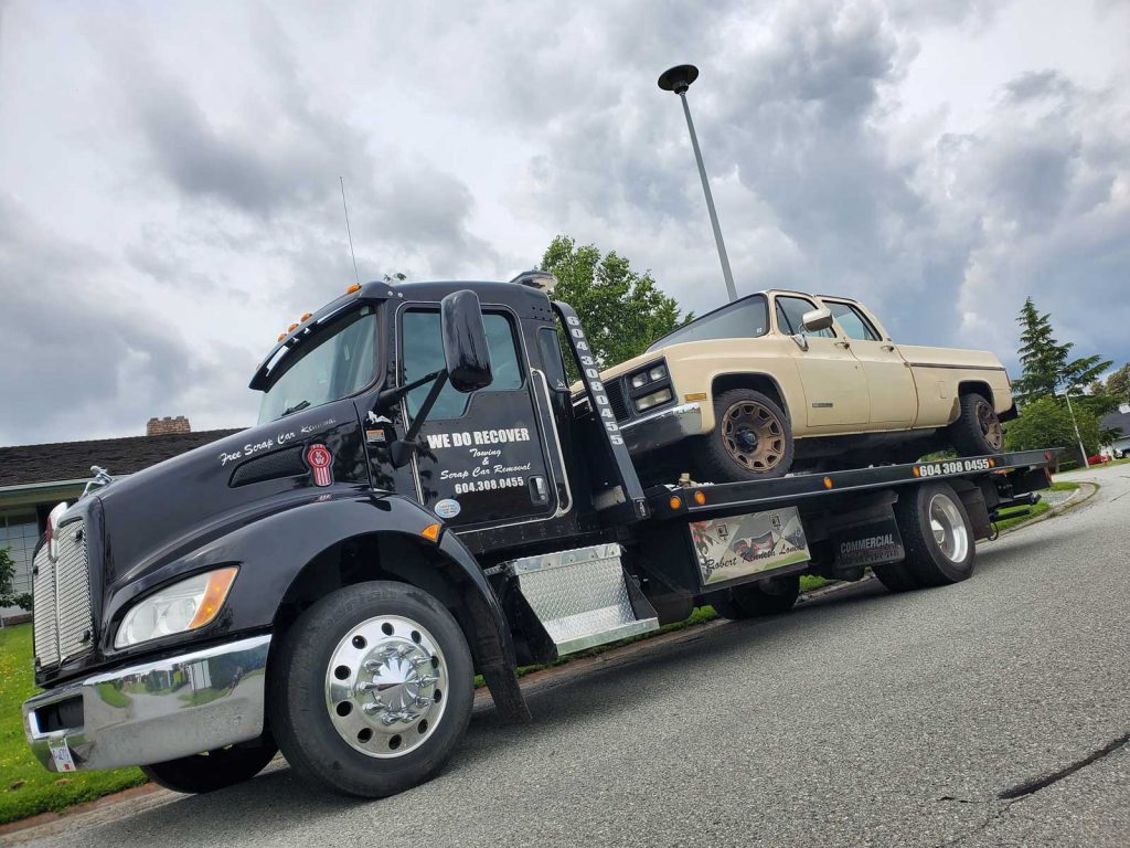 Scrap car removal in Langley on our truck